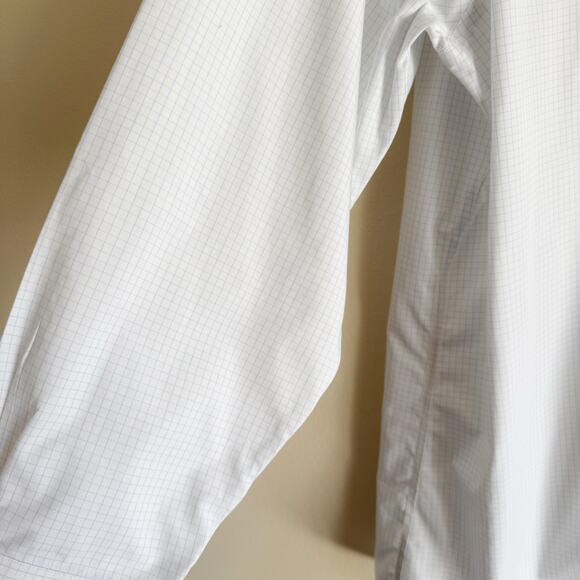 Brooks Brothers White + Blue Plaid Slim Fit Pima Cotton Non-Iron Button Up - Picture 2 of 7